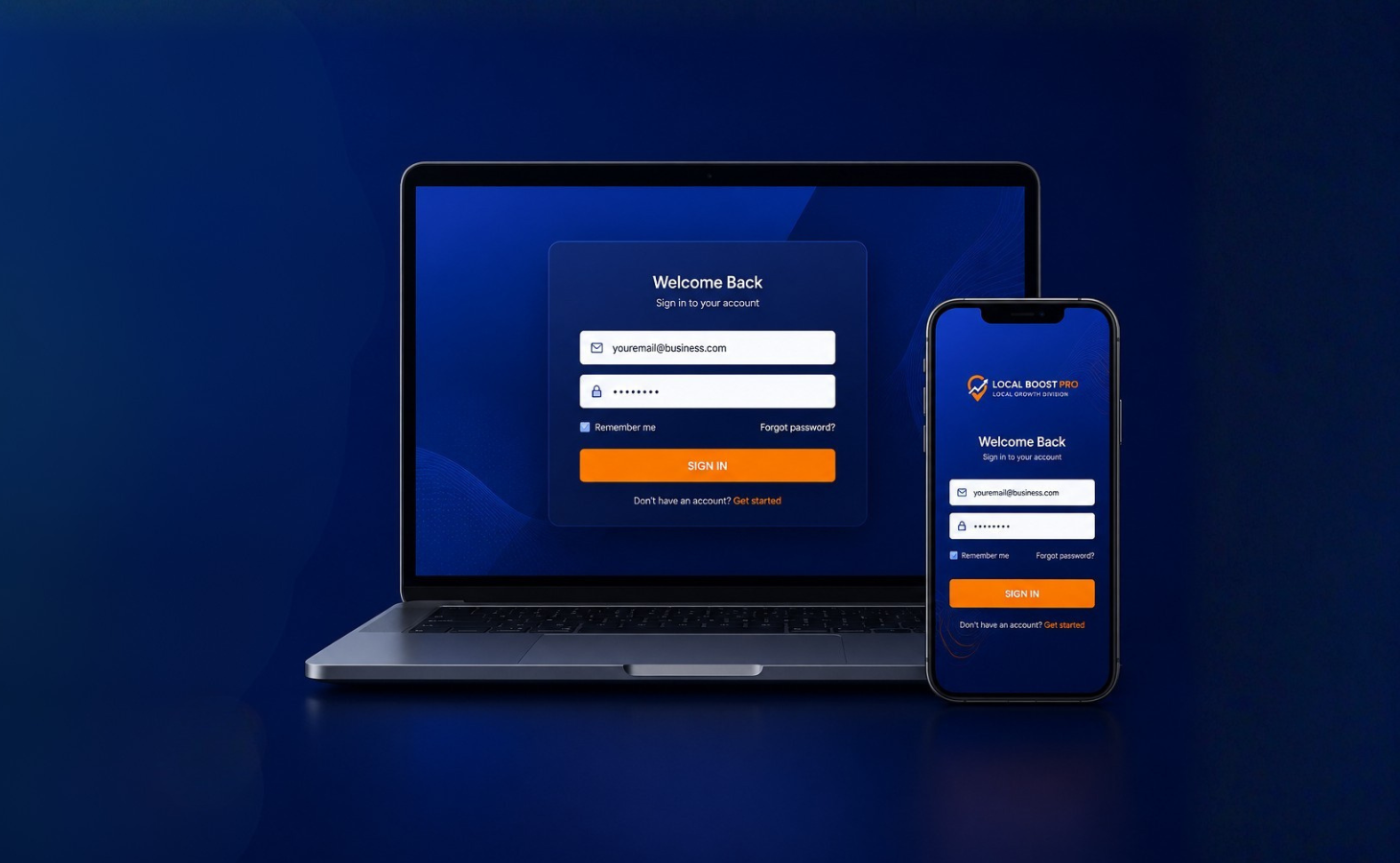 Laptop and phone showing a lead capture website